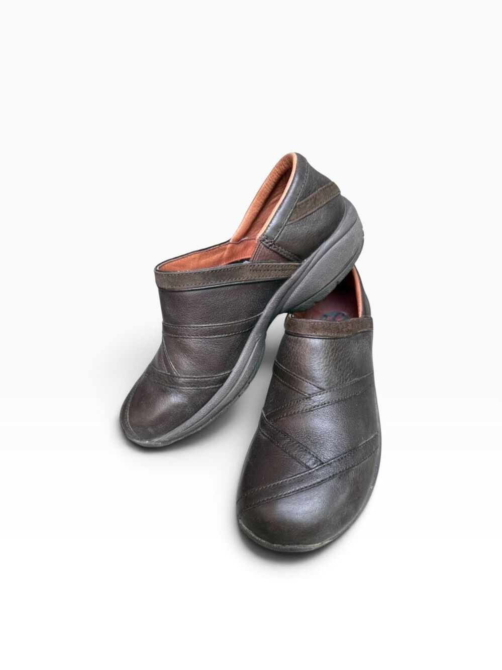 Merrell Women's Primo Patch Bug Brown Loafer Slip On Shoes Size 8.5 Leather Clog